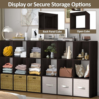 PrimeZone Stackable 9 Cube Storage Organizer: Wood Cubes Shelf Fits Cubby Bins - Image 7