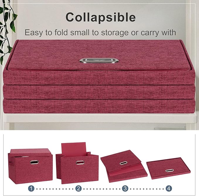 Large 17" 36 Quart Collapsible Stackable Storage Bins - Image 4
