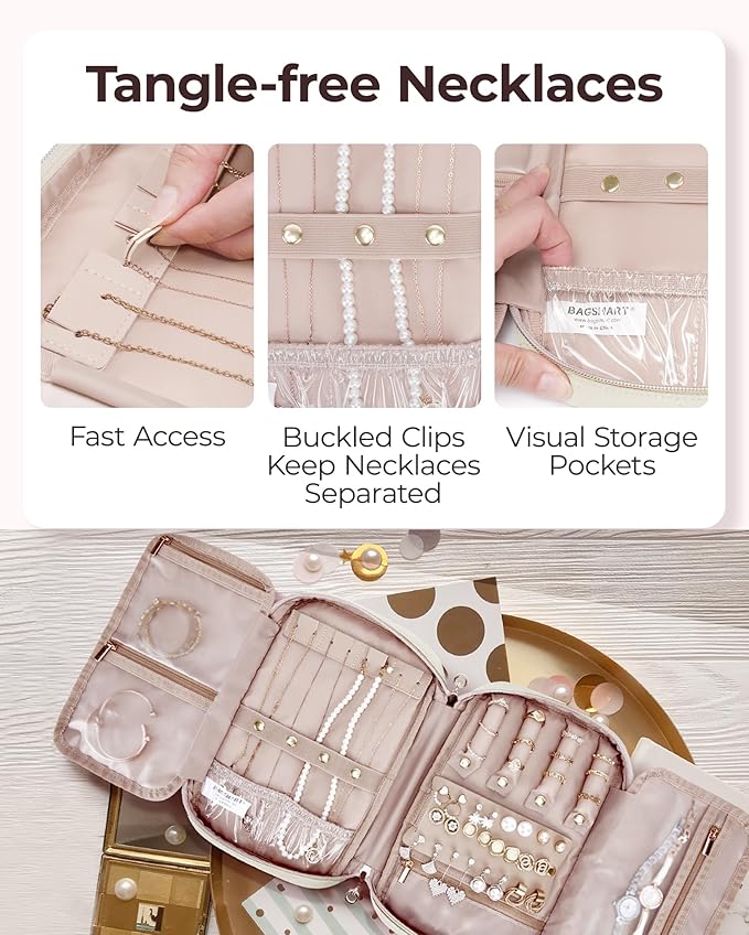 BAGSMART Travel Jewelry Case, Jewelry Organizer - Image 4
