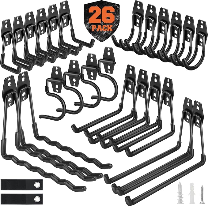 Nacial 26 Pack Garage Hooks Heavy Duty, Utility Steel Garage Storage Hooks by NacialPromise-Consumersfirstalways