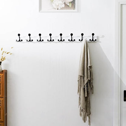 SKOLOO 43-Inch White Wood Coat Rack Wall Mount - Image 2