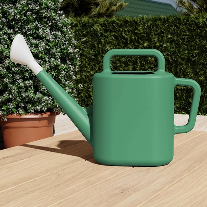 2 Gallon Resin Watering Can Green Lily – Top & Side Dual Handle - Image 5
