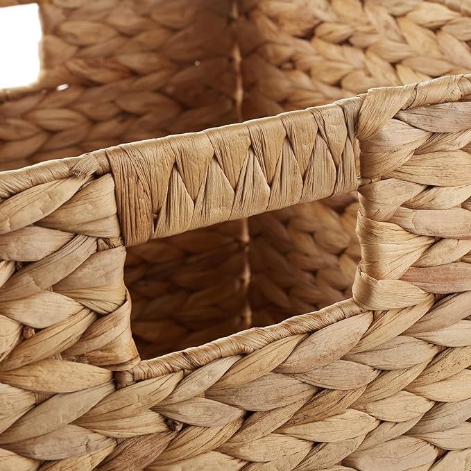 Casafield 10.5" x 10.5" Water Hyacinth Storage Baskets, Natural - Image 5