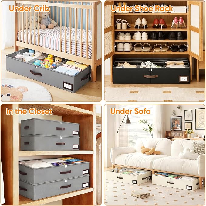 OIAHOMY 2 Pack 53L Under Bed Storage - Image 6