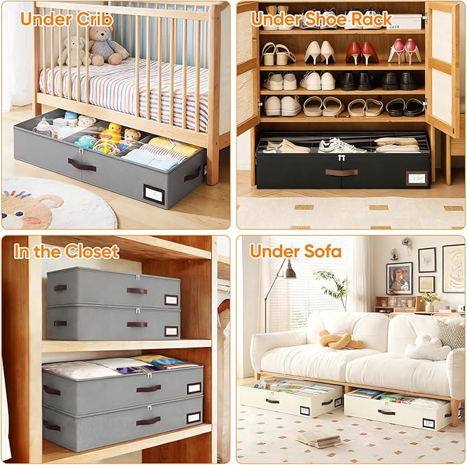OIAHOMY 2 Pack 53L Under Bed Storage - Image 6