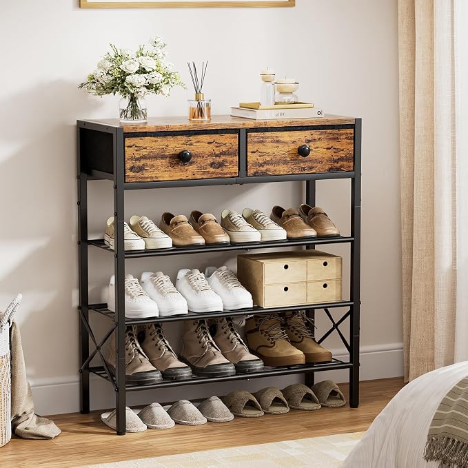Shoe Rack for Entryway, 4 Tier Shoe Organizer - Image 2