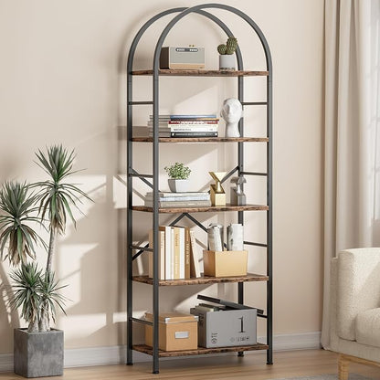 Shintenchi Bookshelf, Arched Bookshelf 5 Tier Bookcase, Tall Shelf by Shintenchi%7CFurnitureMadeforRealLife