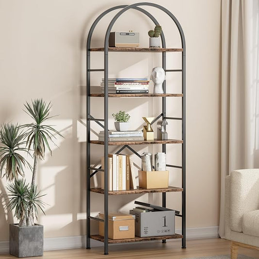 Shintenchi Bookshelf, Arched Bookshelf 5 Tier Bookcase, Tall Shelf by Shintenchi%7CFurnitureMadeforRealLife