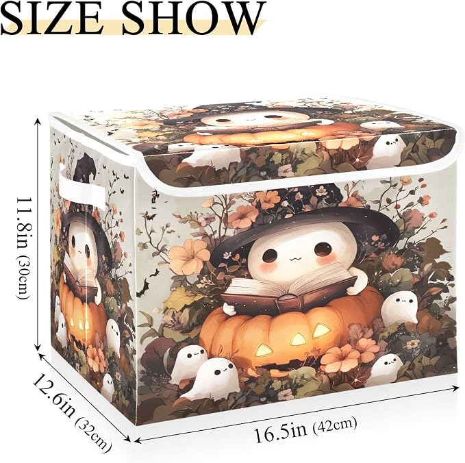 Ghost Wearing Witch Hat Storage Bins - Image 3