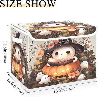 Ghost Wearing Witch Hat Storage Bins - Image 3