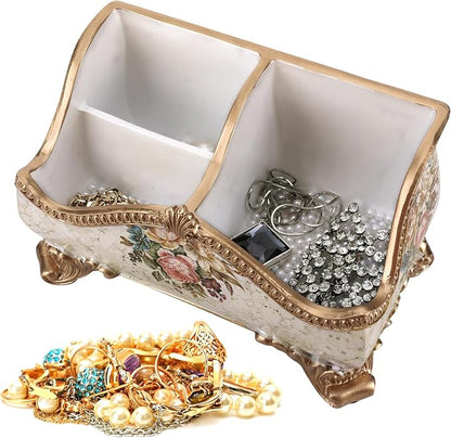 Vintage Floral Resin Tray Remote Control Holder & Desk Organizer Three - Image 2