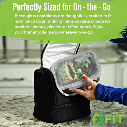 FIT Strong & Healthy Meal Prep Containers Glass, 1 & 2 & 3 Compartments – - Image 6