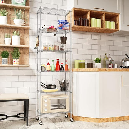 Homdox 6-Tier Storage Shelf Wire Shelving Unit Free Standing Rack Organization - Image 2