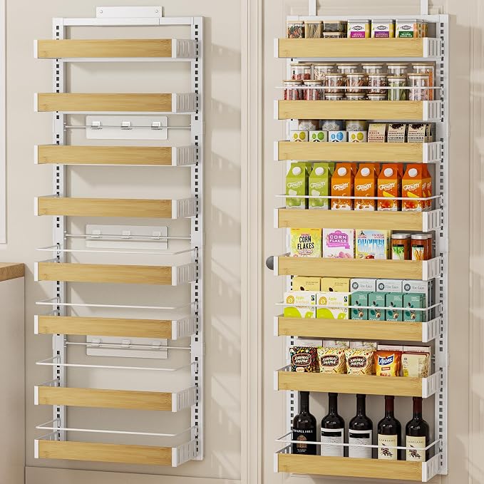 POKIPO 8 Tier Over The Door Pantry Organizer, 2 IN 1 Wall Mount or Hanging by POKIPO