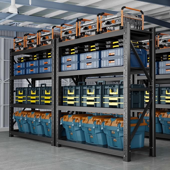 3000LBS Heavy Duty Shelving Units, 4 Tier Adjustable Metal Utility Shelf - Image 3