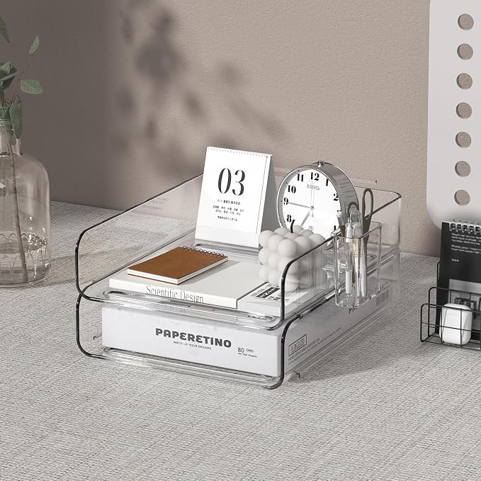 2-Tier Acrylic Paper Tray Organizer - Image 2