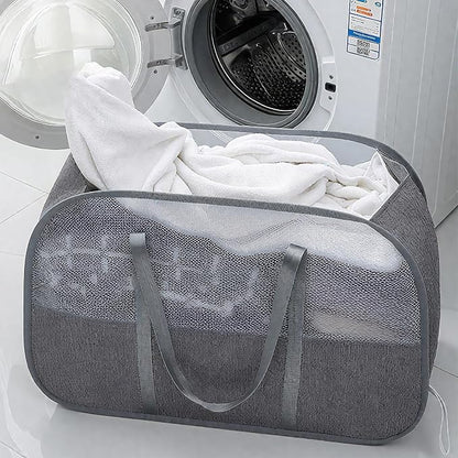 Large Collapsible Laundry Hamper, Breathable Mesh Design, Sturdy Steel Frame by Unknown