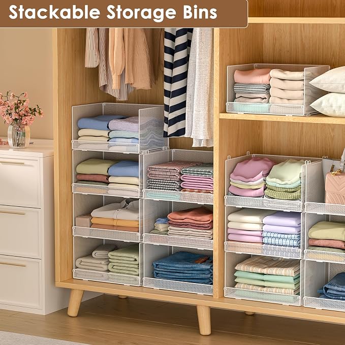 Tiaoheka 5-Tier Stackable Closet Organizers and Storage, Metal Wire Storage - Image 3