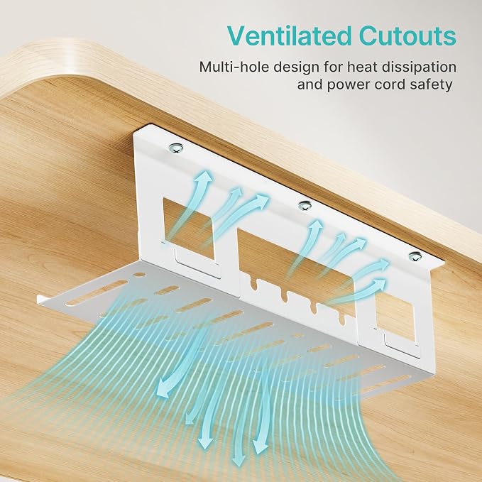 Under Desk Cable Management Tray, 15.7 Inches Metal Cord Organizer Rack - Image 7