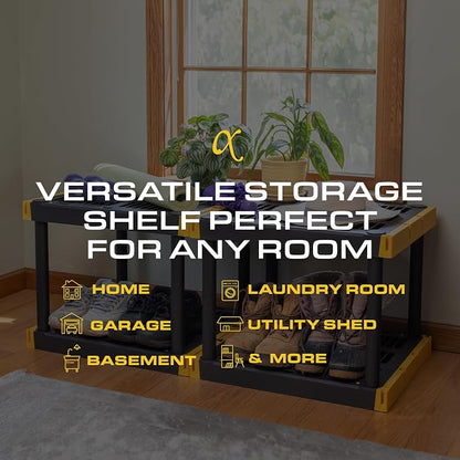 BLACK & YELLOW, 5-Tier Heavy Duty Plastic Storage Shelving Unit, 100lbs/shelf - Image 5
