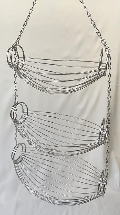 3 Tier Fruit Bowl Fruit Basket for Kitchen, Hanging Kitchen Storage Organizer - Image 6