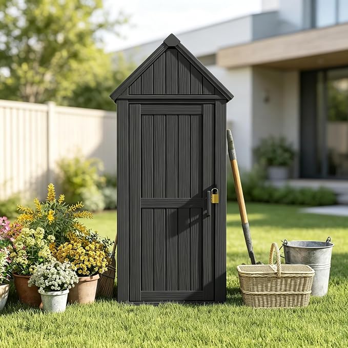 Bifanuo Deck Box Storage Shed Outdoor Storage Cabinet, Vertical Waterproof - Image 7