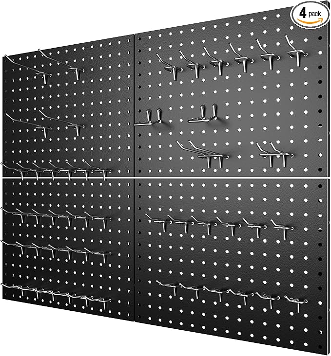 4 Pack Metal Pegboard Panels by Unknown