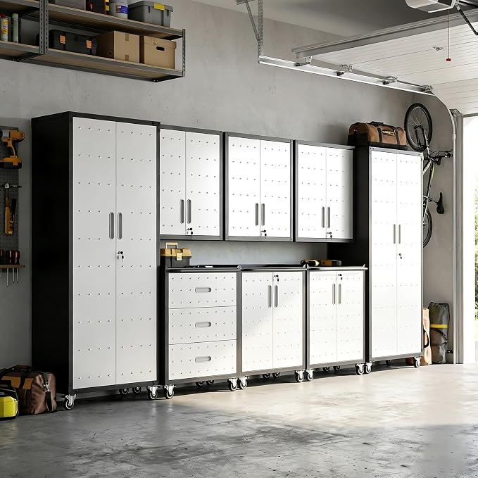 Garage Cabinet System | Heavy Duty Steel All-in-One Modular Garage Cabinet Set by VIYET
