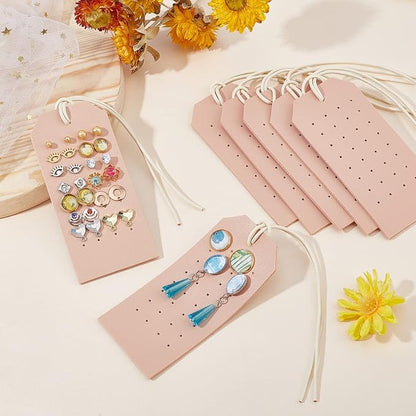 OLYCRAFT 7Pcs Portable Leather Earring Holders Pierced Earring Display Card - Image 5