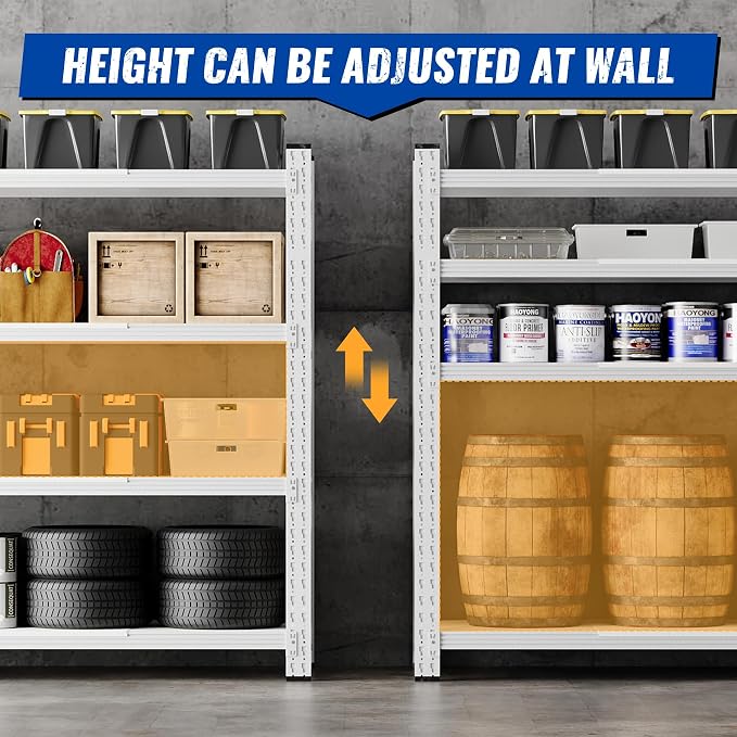 BYNSOE 78.8" W Storage Shelves 7000lbs Garage Metal Shelving Heavy Duty Garage - Image 5