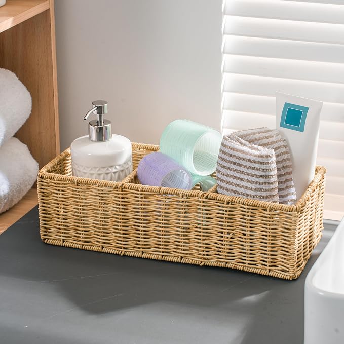 myHomeBody Wicker Basket With 3 Compartments, - Image 4