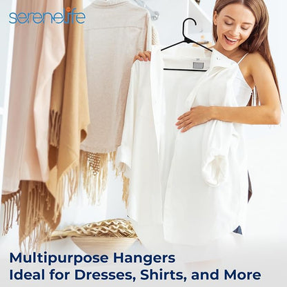 SereneLife 50 Pack Plastic Hangers, Space-Saving Closet Organizers, Durable and - Image 7