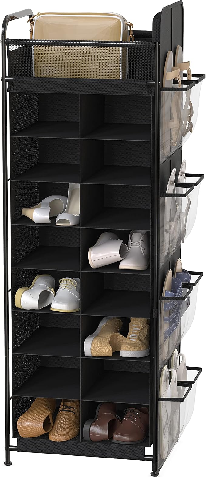 Simple Houseware 16 Cube Shoe Stand Tower Rack 8 Tier by SimpleHouseware