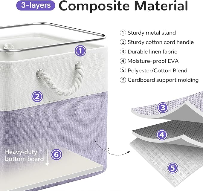 12x12 Inch Foldable Fabric Cube Storage Bins - Image 4