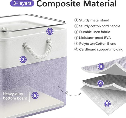 13x13 Inch Foldable Fabric Cube Storage Bins - Image 4