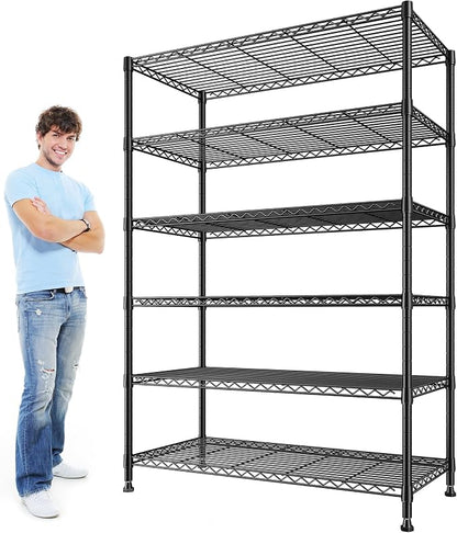 REIBII 75''H Storage Shelves Metal Shelving Unit, 6 Tier Wire Shelving by REIBII