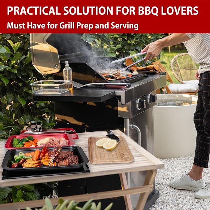 Deep Grill Carry System with Lids, Cutting Board, Gift Ready BBQ Carry Tray - Image 7