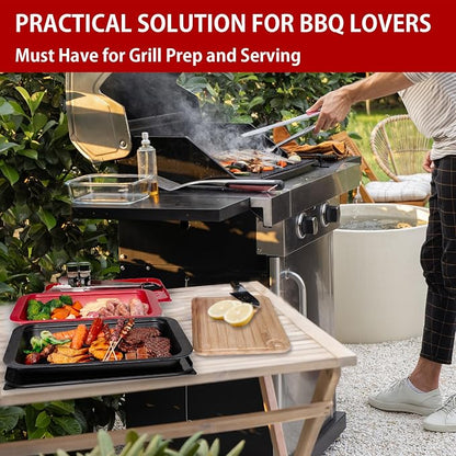 Deep Grill Carry System with Lids, Cutting Board, Gift Ready BBQ Carry Tray - Image 7