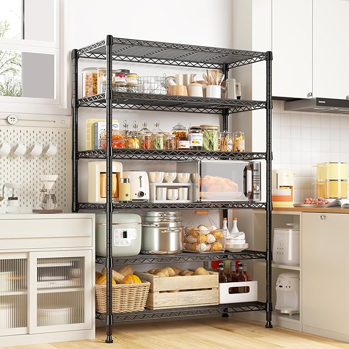 REIBII 71" H Metal Shelves 6 Tier Storage Shelves 1200LBS Adjustable Shelving - Image 5