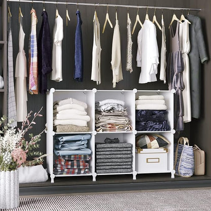 AWTATOS Cube Storage Organizer, Storage Cubes Shelves Bookshelf, 6 Cube Closet - Image 9