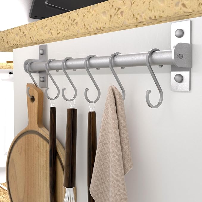 Dseap Kitchen Utensil Holder Hanger, Pot and Pan Rack Wall Mounted, Kitchen Rail - Image 3