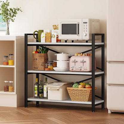 Homeiju 3 Tier Bookshelf 31.49" Width, Wood and Metal Etagere Bookcase - Image 5