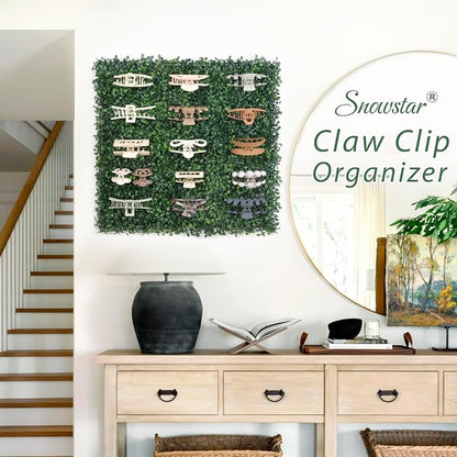 SNOWSTAR Green Grass Claw Clip Organizer Holder, 20x20 inch Hair Clip Stand - Image 6