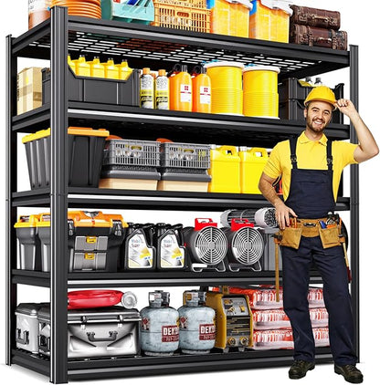 72" H x 59" W x 20" D Heavy Duty Garage Shelving, 5-Tier Adjustable All Metal by CreatingaComfortableLiving
