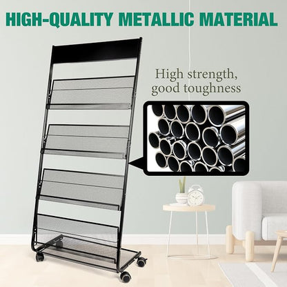 Floor Magazine Rack Brochure Display Stand 4-Layer - Image 5