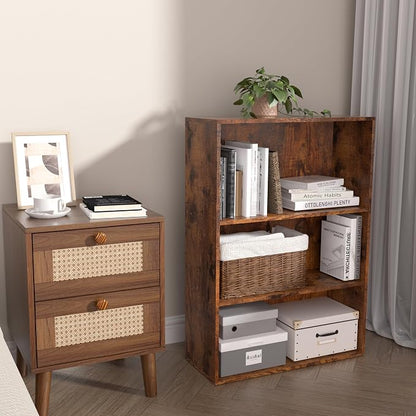 Wooden 3 Cube Storage Organizer, 3 Tier Low Bookcase Storage Display Organizer - Image 9