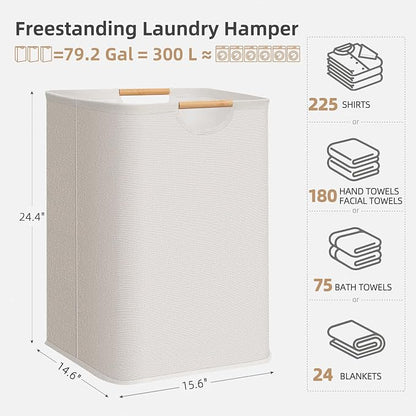 STORAGE MANIAC 3-Pack Large Laundry Hamper, 100L Collapsible Laundry Basket - Image 4