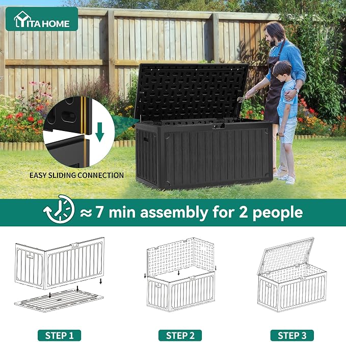 YITAHOME 90 Gallon Double-Wall Deck Box - Image 7