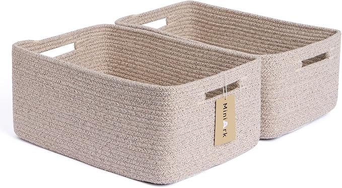 Large Storage Baskets for Shelves, Closet Organizers Bins for Clothes Blanket by MiniArkStorageBasketsHome