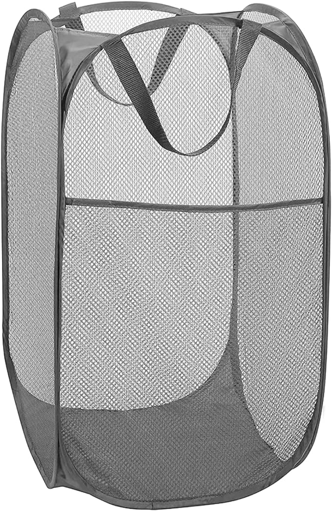 Deluxe Strong Mesh Pop up Laundry Hamper Basket by BATTOO